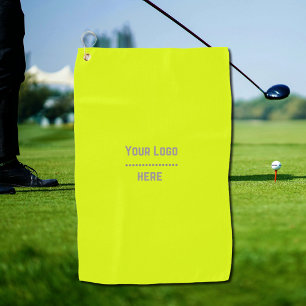 solid colour fluorescent yellow - your logo golf towel