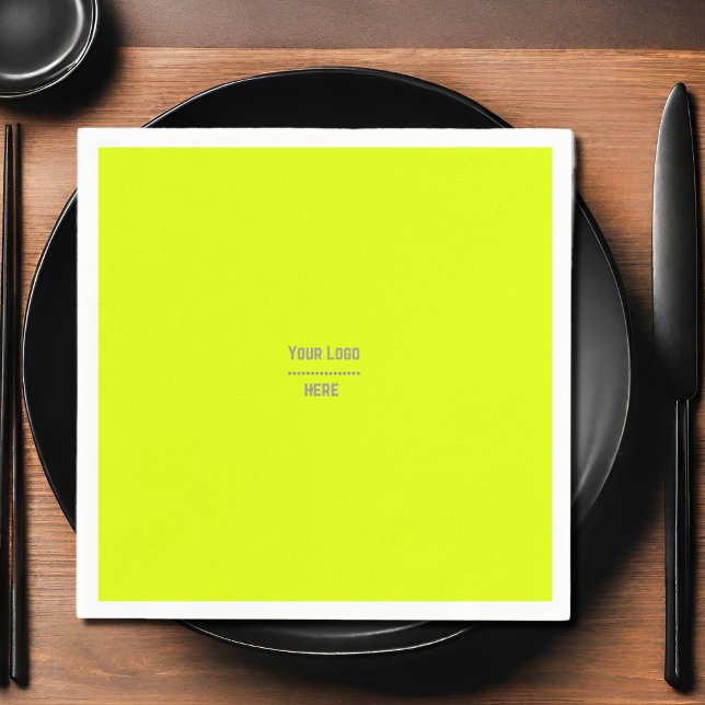 solid colour fluorescent  yellow - your  logo  napkin (Creator Uploaded)