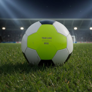 solid colour fluorescent yellow - your logo soccer ball