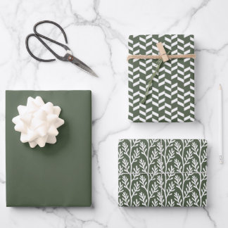 Solid colour Forest Moss dark green Wrapping Paper Sheet