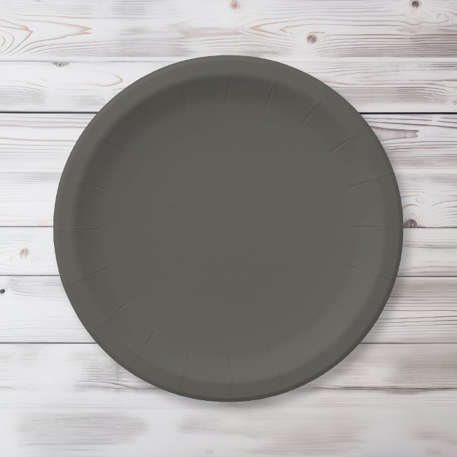 Solid colour Forest Shadow green grey Paper Plate (Creator Uploaded)