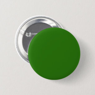 Solid colour green leaves 6 cm round badge