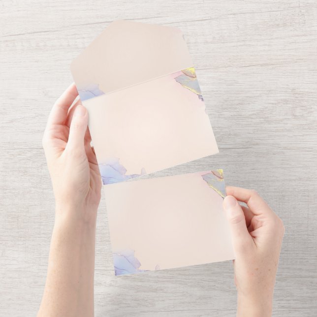 Solid Colour Invitations Announcements Card (Tearaway)