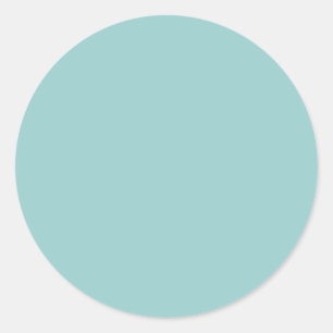 Solid Colour Light Blue 99CCCC Background Classic Round Sticker