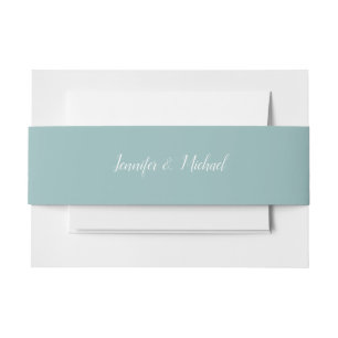 Solid Colour Mint Belly Bands Invitation Belly Band