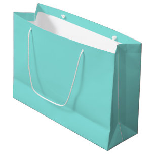 Solid colour misty teal turquoise large gift bag