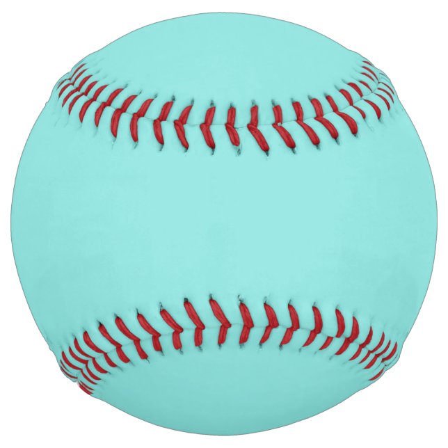 Solid colour misty teal turquoise softball (Front)