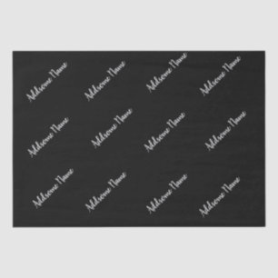 Solid Colour Modern Basic Black Stylish Tissue Paper