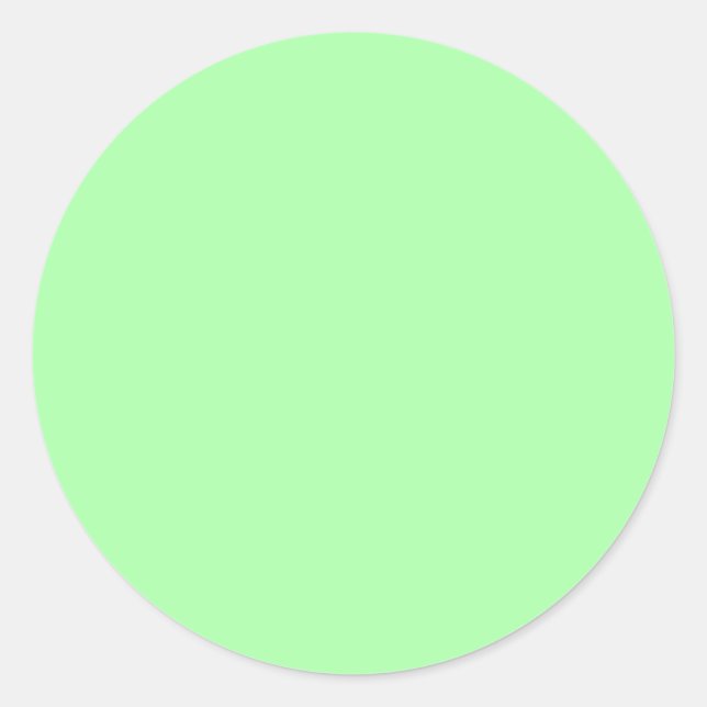 Solid Colour Modern Mint Green Blank Classic Round Sticker (Front)