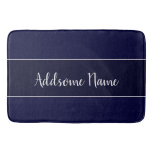 Solid Colour Modern Navy Blue Stylish Bath Mat
