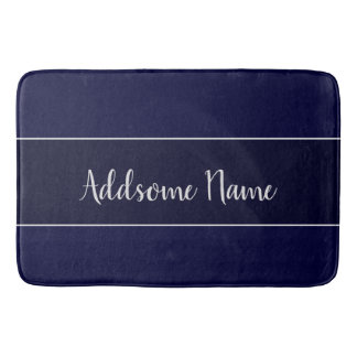 Solid Colour Modern Navy Blue Stylish Bath Mat