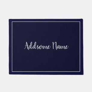 Solid Colour Modern Navy  Blue Stylish Doormat