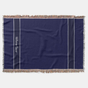 Solid Colour Modern Navy Blue Stylish Throw Blanket