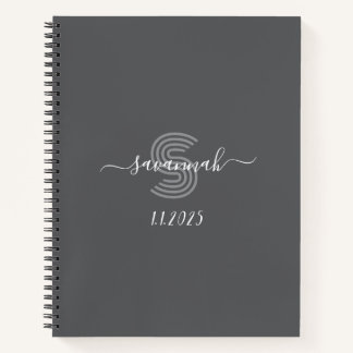 Solid Colour  Monogram Sketchbook  Notebook