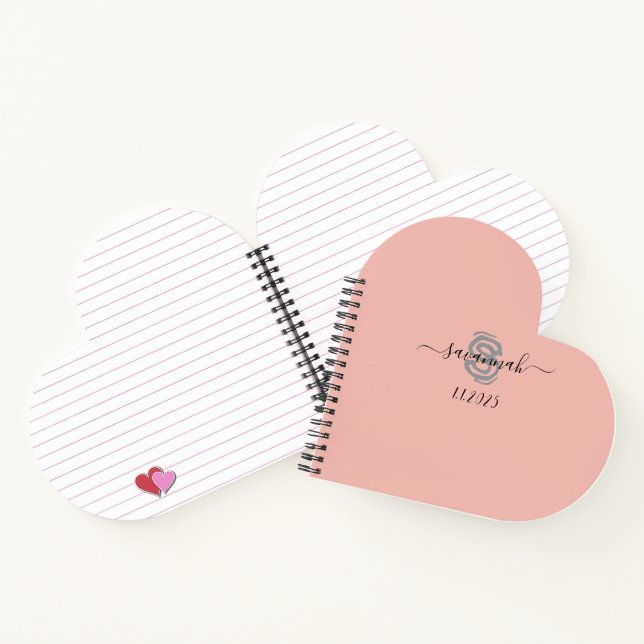 Solid Colour  Monogram Sketchbook  Notebook (Inside)