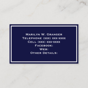 Solid Colour: Navy Blue Business Card