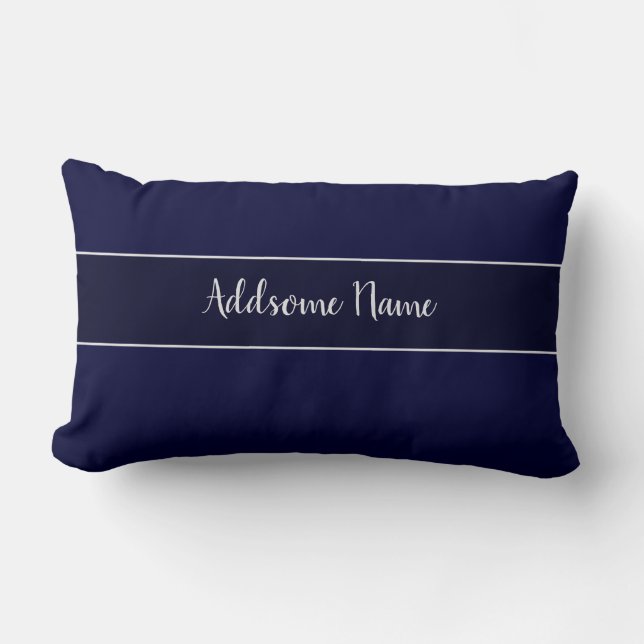 Solid colour Navy Blue Modern Stylish Lumbar Cushion (Front)