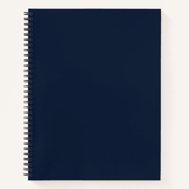Solid colour navy deep sea blue notebook (Front)