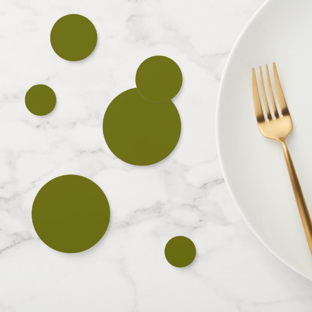 Solid colour olive green confetti (Group)