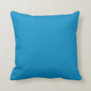 Solid colour peacock blue cushion