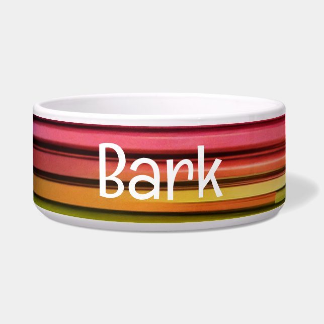 Solid Colour Pet Bowl with BARK Text (Front)