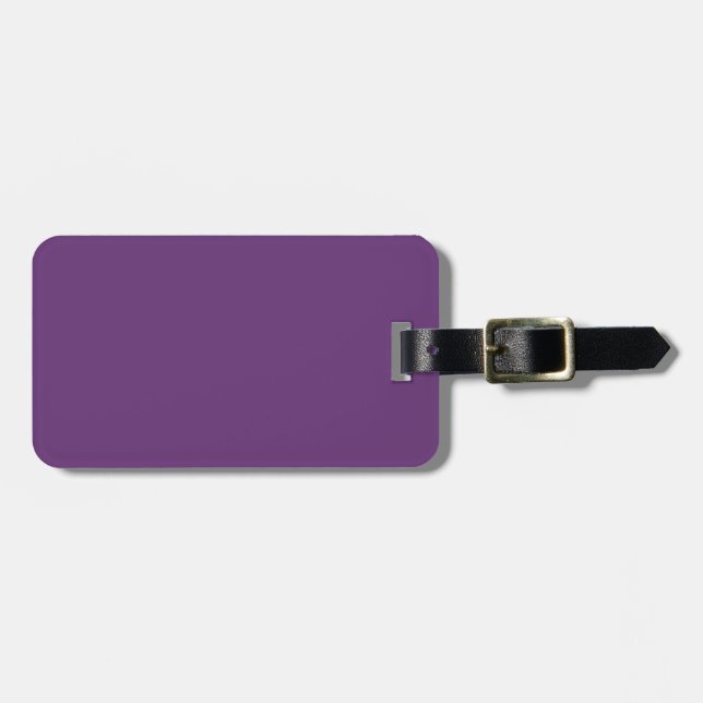 Solid colour plain amaranth dark purple luggage tag (Front Horizontal)