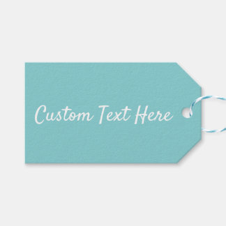 Solid colour plain Aqua Splash blue Gift Tags