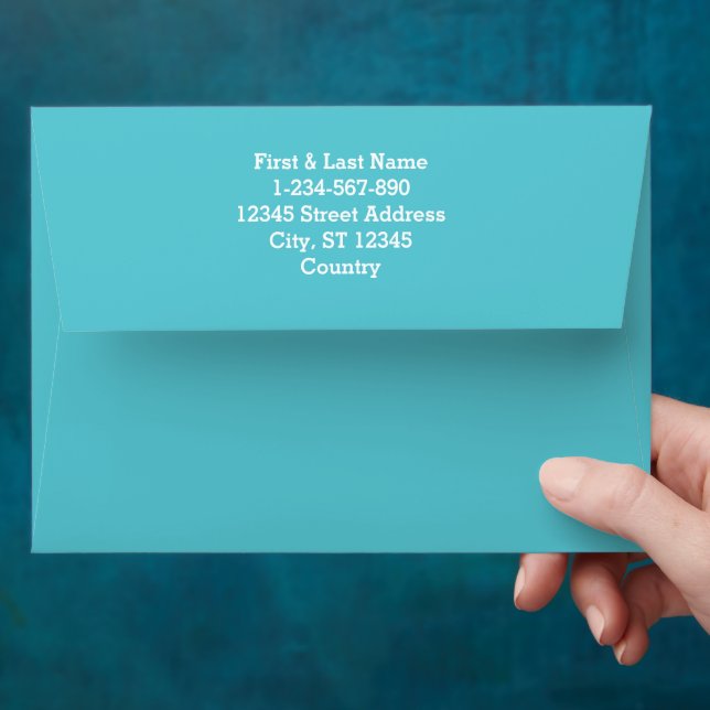 Solid colour plain Blue Radiance Envelope (Hand)
