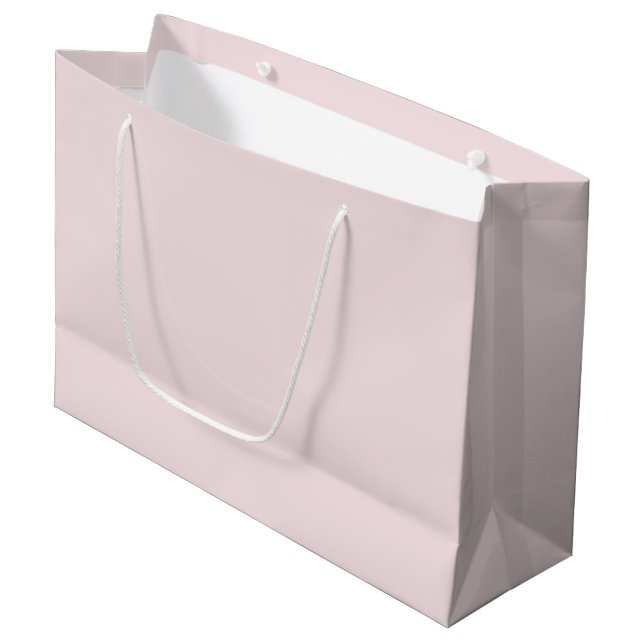 Solid colour plain blushing pink large gift bag (Front Angled)