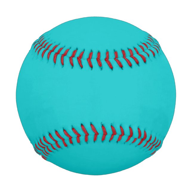 Solid colour plain bright turquoise baseball (Front)