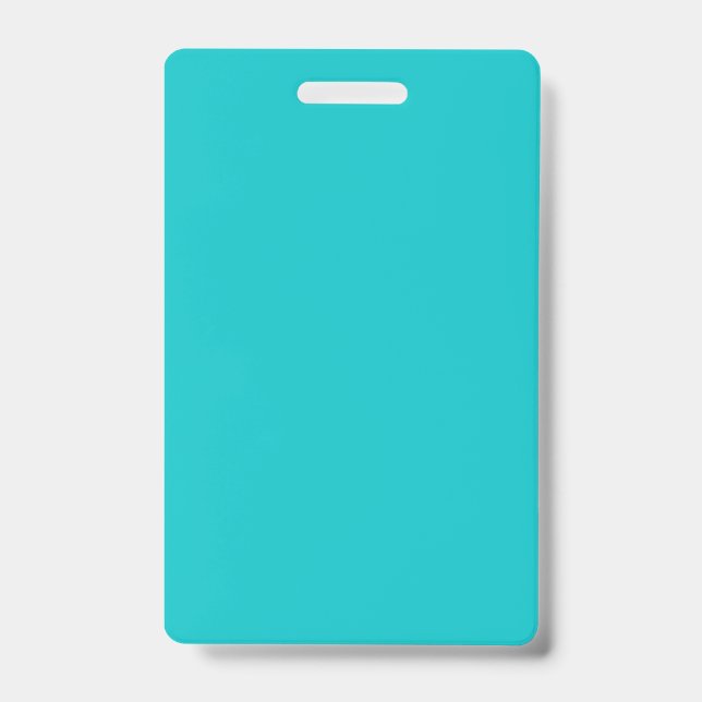 Solid colour plain bright turquoise ID badge (Front)