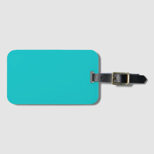 Solid colour plain bright turquoise luggage tag