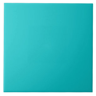Solid colour plain bright turquoise tile