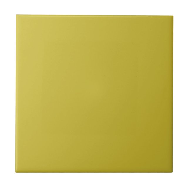 Solid colour plain bright yellow green Snake Eye Tile (Front)