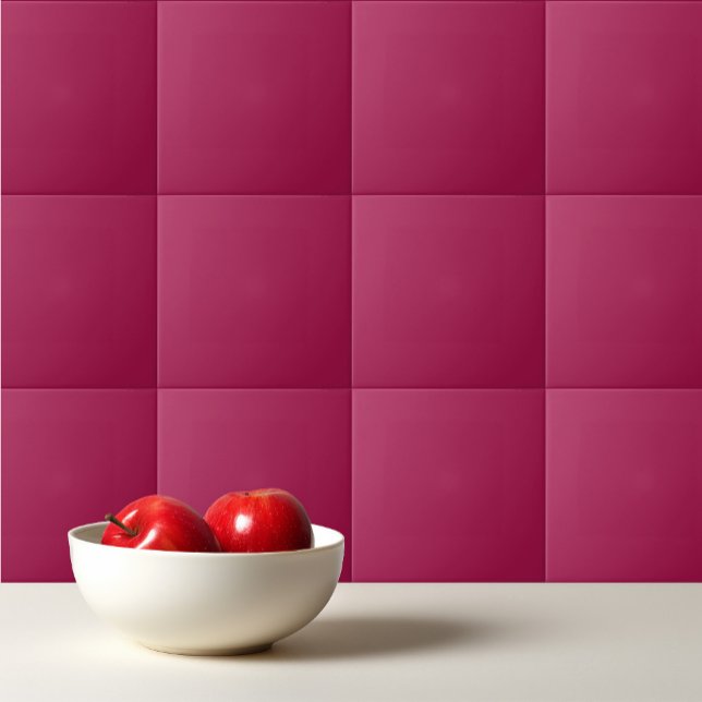Solid colour plain Cerise cherry red pink Tile (Creator Uploaded)