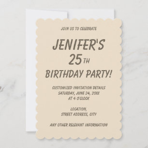 Solid colour plain Champagne beige Invitation