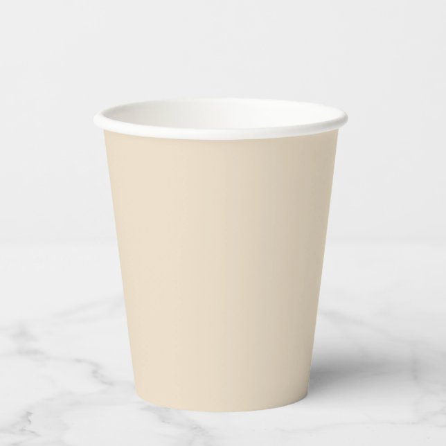 Solid colour plain Champagne beige Paper Cups (Front)