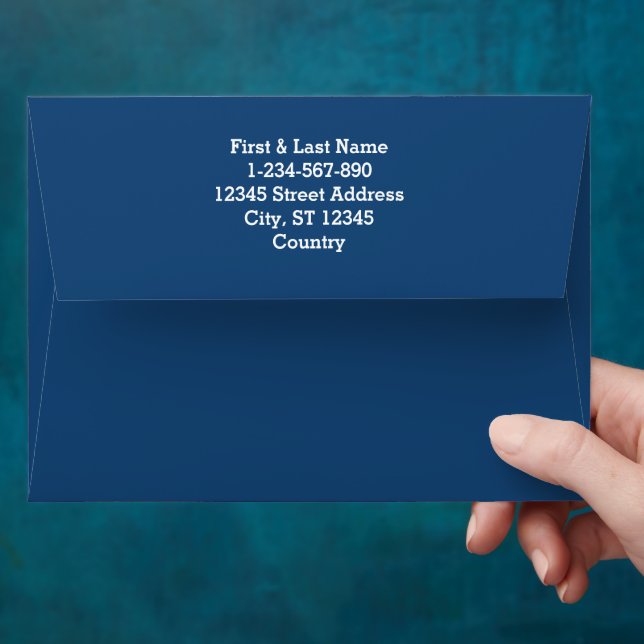 Solid colour plain dark blue Winter night Skies Envelope (Hand)
