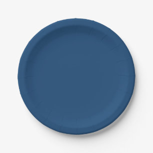 Solid colour plain dark blue Winter night Skies Paper Plate