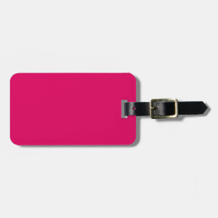 Solid colour plain dark bright pink luggage tag