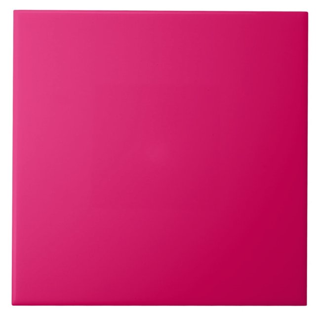 Solid colour plain dark bright pink tile (Front)