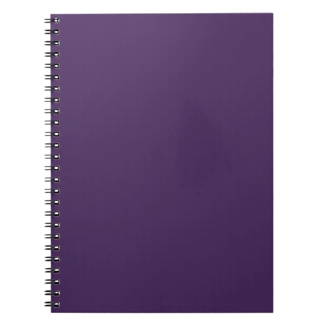 Solid colour plain dark purple acai berry notebook (Front)