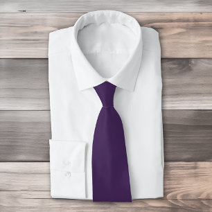 Solid colour plain dark purple acai berry tie