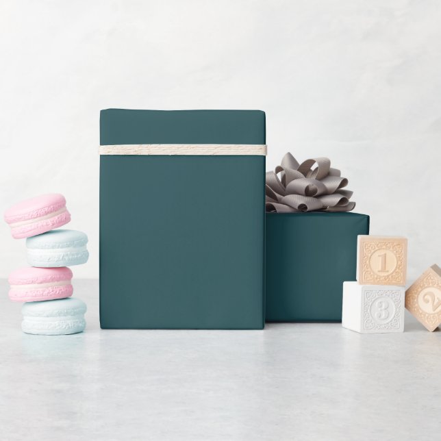 Solid colour plain Deep Teal Wrapping Paper (Baby Shower)