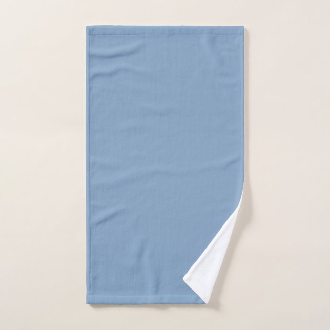 Solid colour plain dusty blue pastel hand towel (Hand Towel)