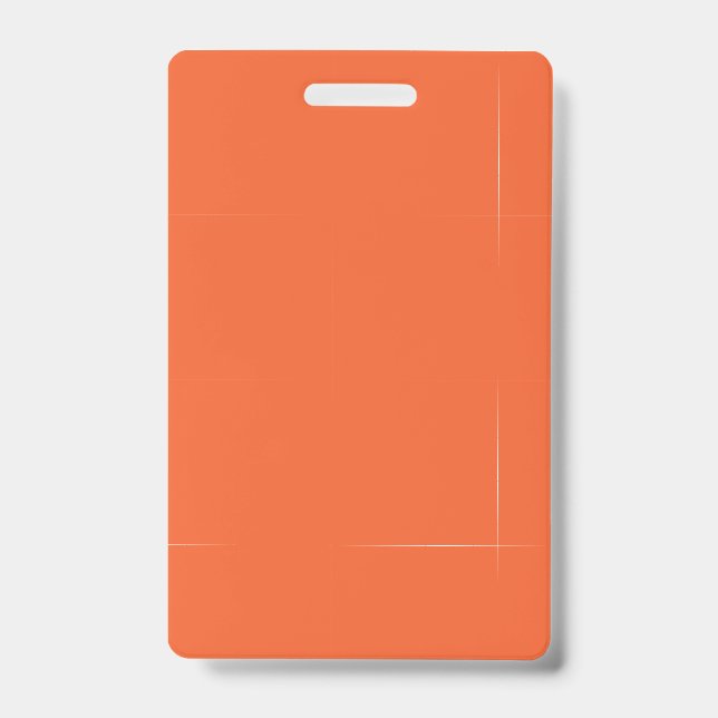Solid colour plain exotic orange red ID badge (Front)