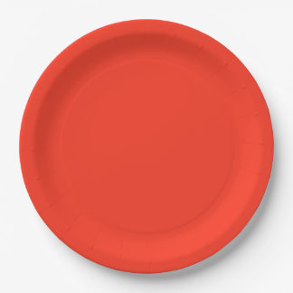 Solid colour plain flamingo bright red paper plate
