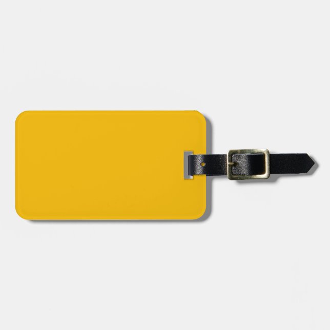 Solid colour plain hot yellow freesia luggage tag (Front Horizontal)