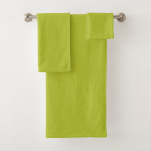 Solid colour plain lime grape green bath towel set