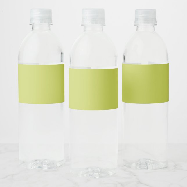 Solid colour plain lime green lemon grass water bottle label (Bottles)